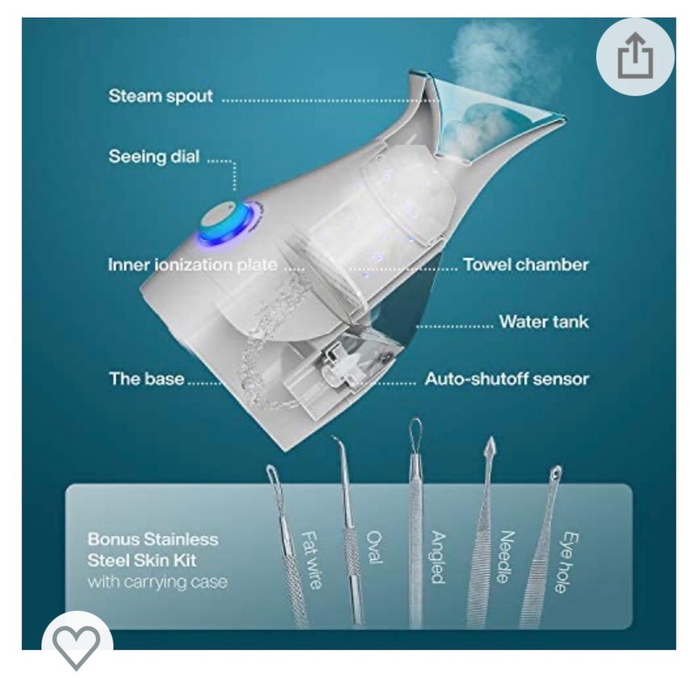 NanoSteamer - 3-in-1 Nano Ionic Facial Steamer by PureDailyCare. New, never used - Picture 3 of 6